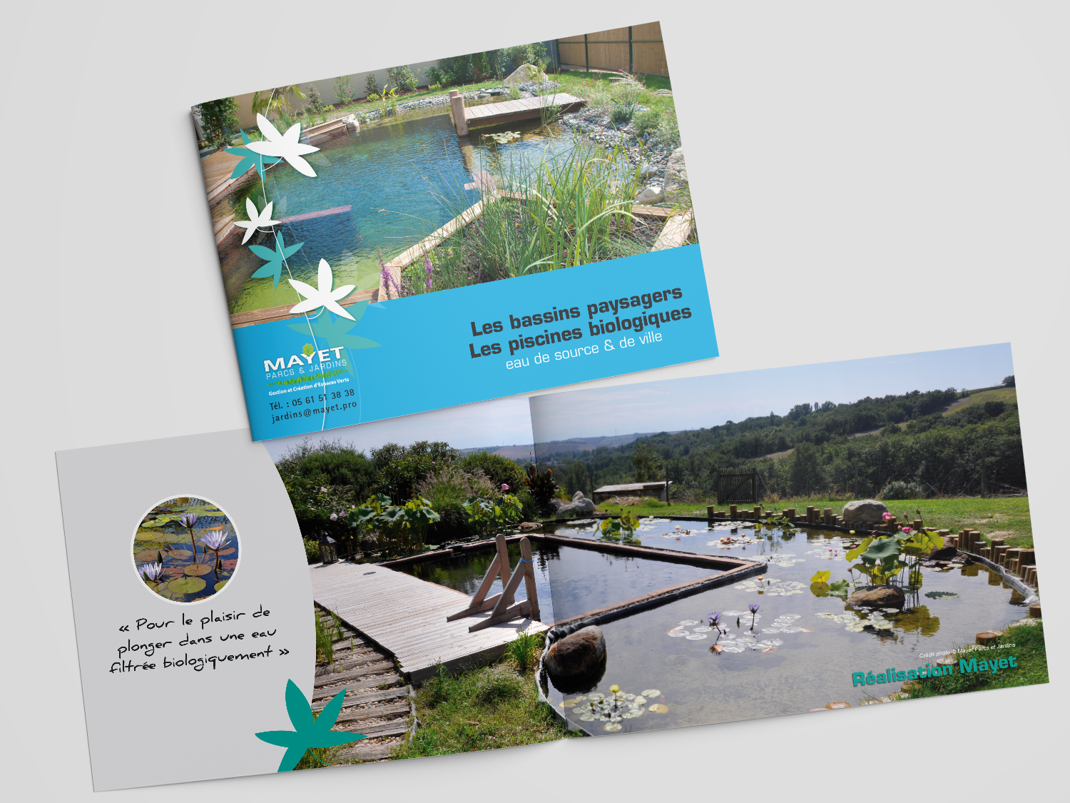 Brochure sur les bassins Mayet, parcs et jardins